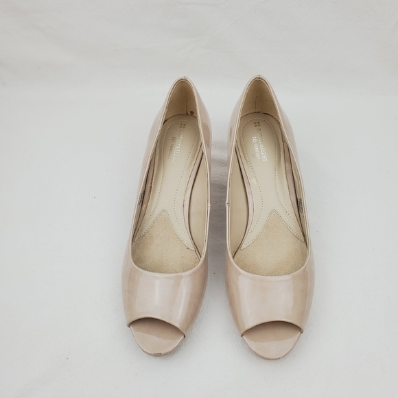 FIRM PRICE🔥Naturalizer Hanning tan/cream peep toe pumps - Picture 5 of 11